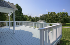 Custom deck with white railing